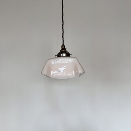 French Pastel Pink Handkerchief Glass Shade