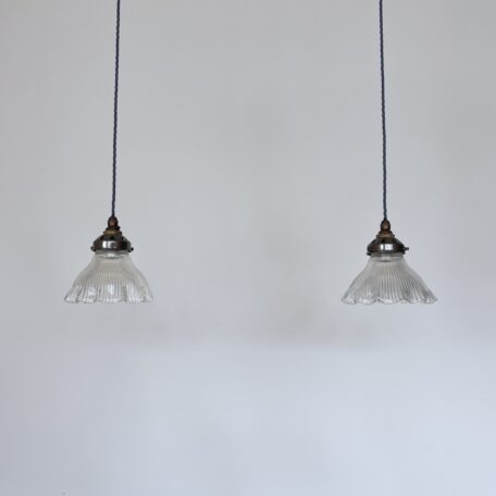 Pair of Small Holophane Style Frill Shades