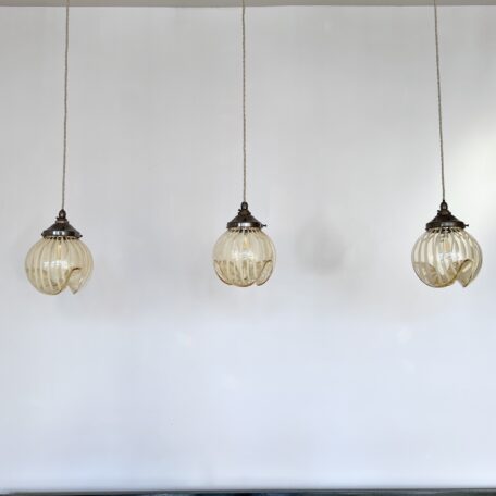 Set of Three Amber Murano Glass Shades