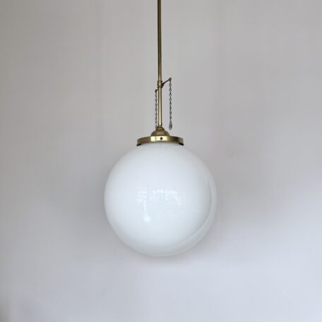 Vintage Large Opaline Globe on Brass Stem